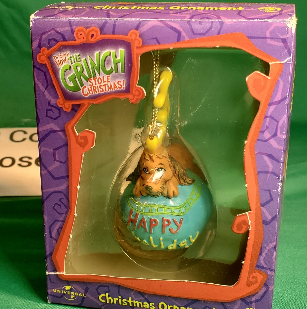 THE GRINCH Stole Christmas Ornament Dog Max with Antlers 2000